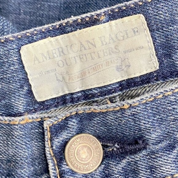 Vintage American Eagle Outfitters Med Wash Distressed Boot Cut 34 - Picture 3 of 14